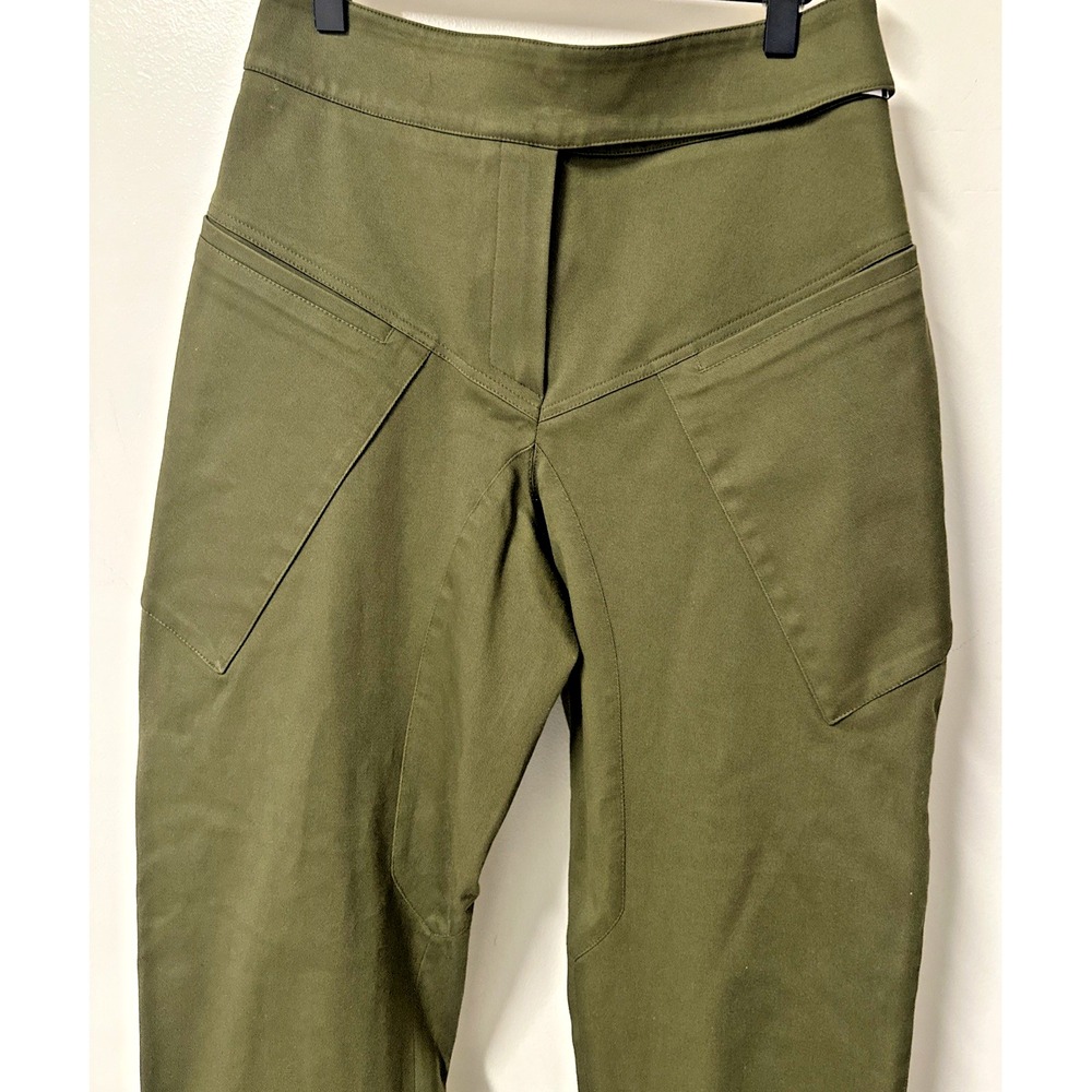Olive Green Cropped Pants - Women